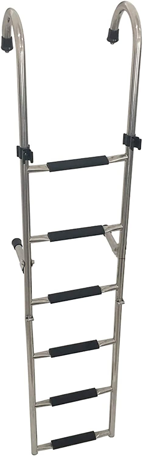 短艇用 掛けはしご 掛けはしご 短艇 リアエントリーポンツーン/ドック用のステンレス鋼鋼製取りひろげる短艇掛けはしご、取りはらい能力のあるな折りたたみ