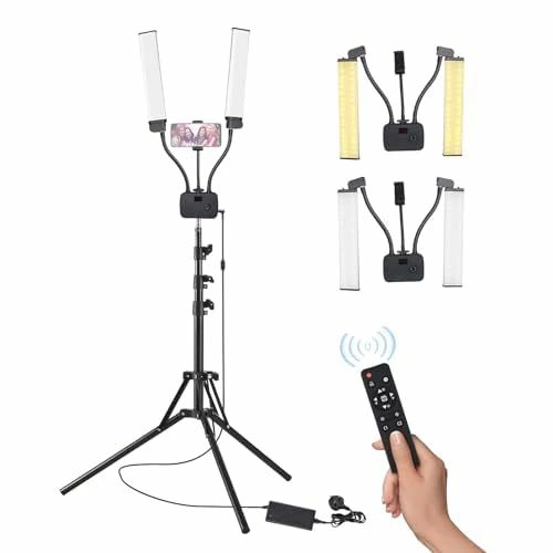 活動写真映画化用ラ 45W デュアル色合い調光かざり付ける台点火装置 イト タッチバー/スマホホルダー/照明ランプ/周遊御徒面子付き添い人 デュアルアー