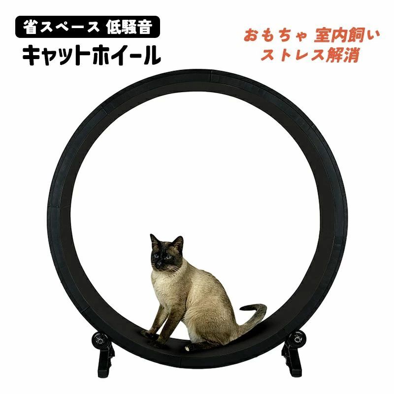 キャットホイール 回し車 省スペース 低騒音 キャットタワー 猫ホイール ランニングマシーン 猫 運動不足解消 ダイエット ストレス解消 ストレス発散 運動不足予防 ルームランナー ランニングマシーン おもちゃ 室内飼い｜エイトフィート店