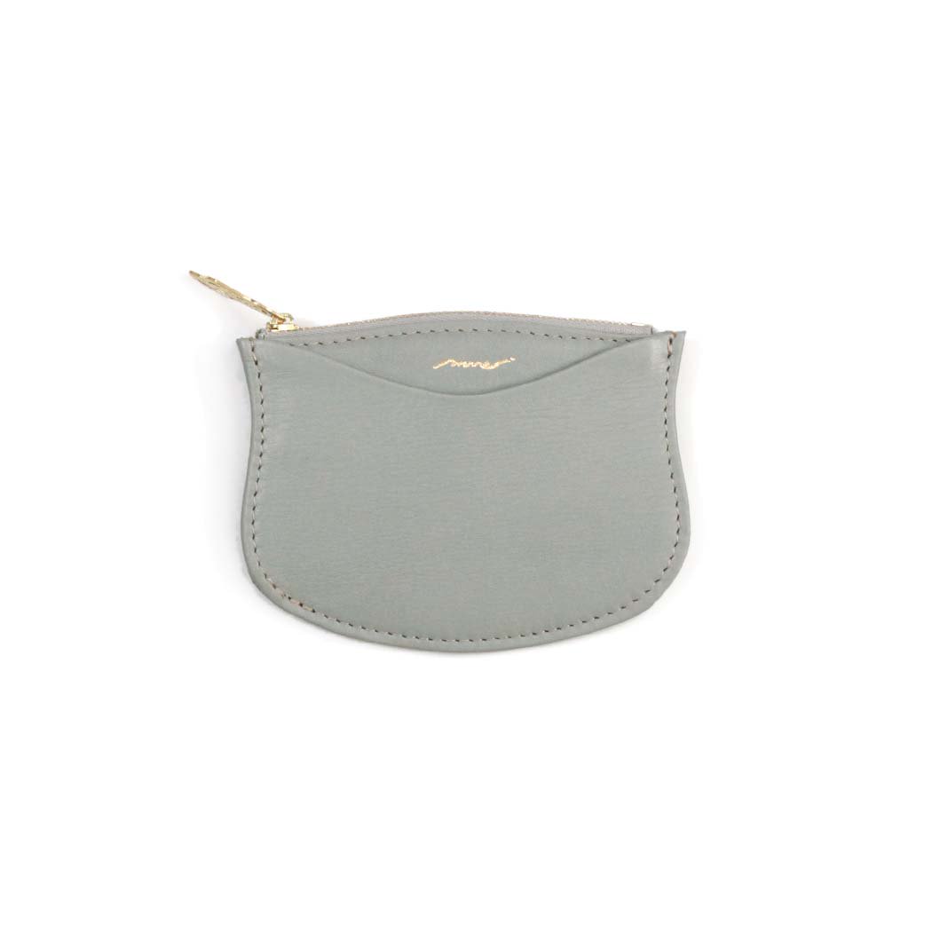 mnoi ムノイ Slim wallet arch ミニ財布 コインケース ブルーグレー 日本製 財布 レディース ミニ 小さい 小銭入れ 人気 本革 無地 レザー スリム ウォレット ブルー グレー