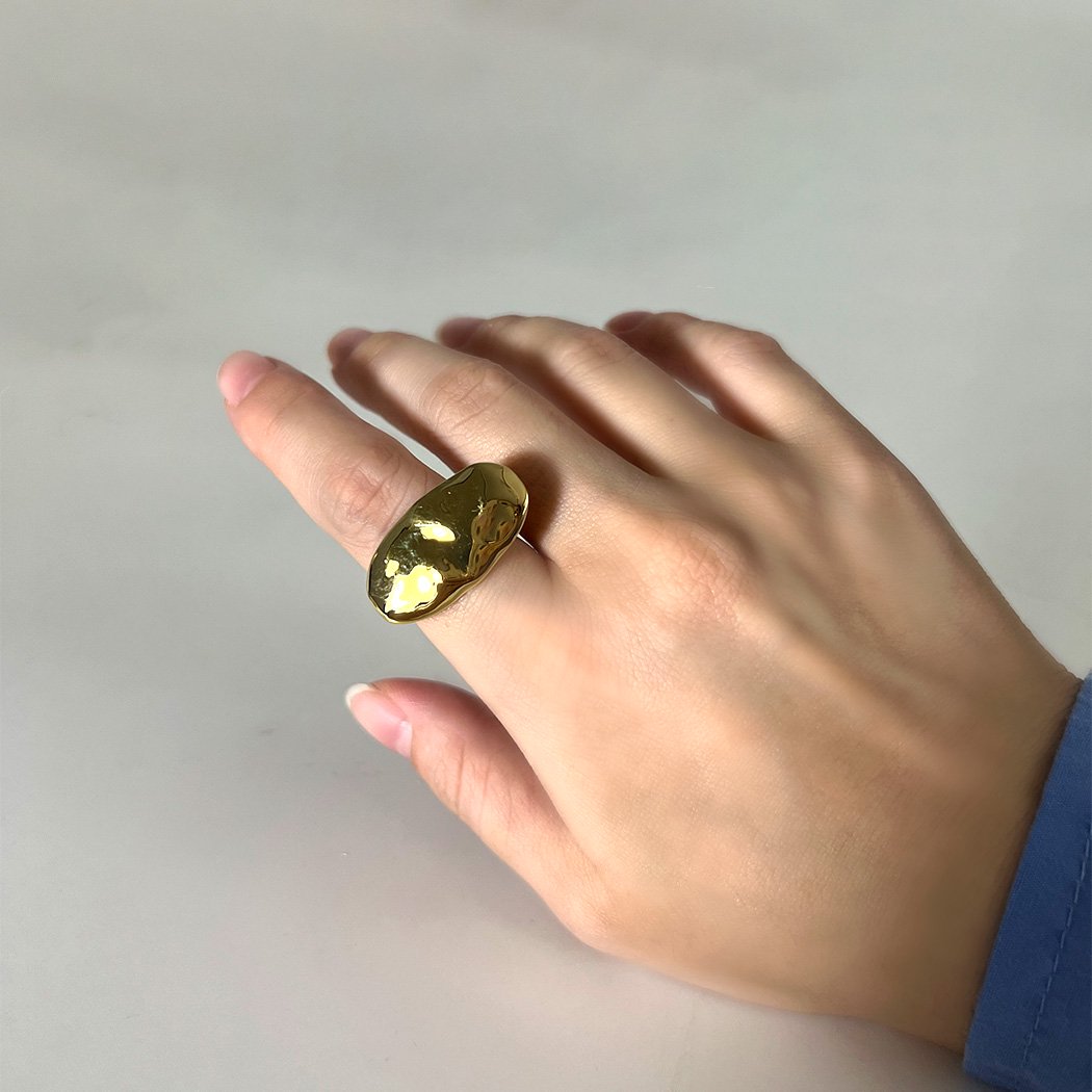BYOKA ビョーカ GR3001 G.BOULDER RING リング ゴールド プチギフト お祝い 買いまわり プレゼント レディース アクセサリー 人気 指輪 ファッションリング 20代 30代 40代 50代 大人 シンプル カジュアル 11号 13号 15号 サイズ
