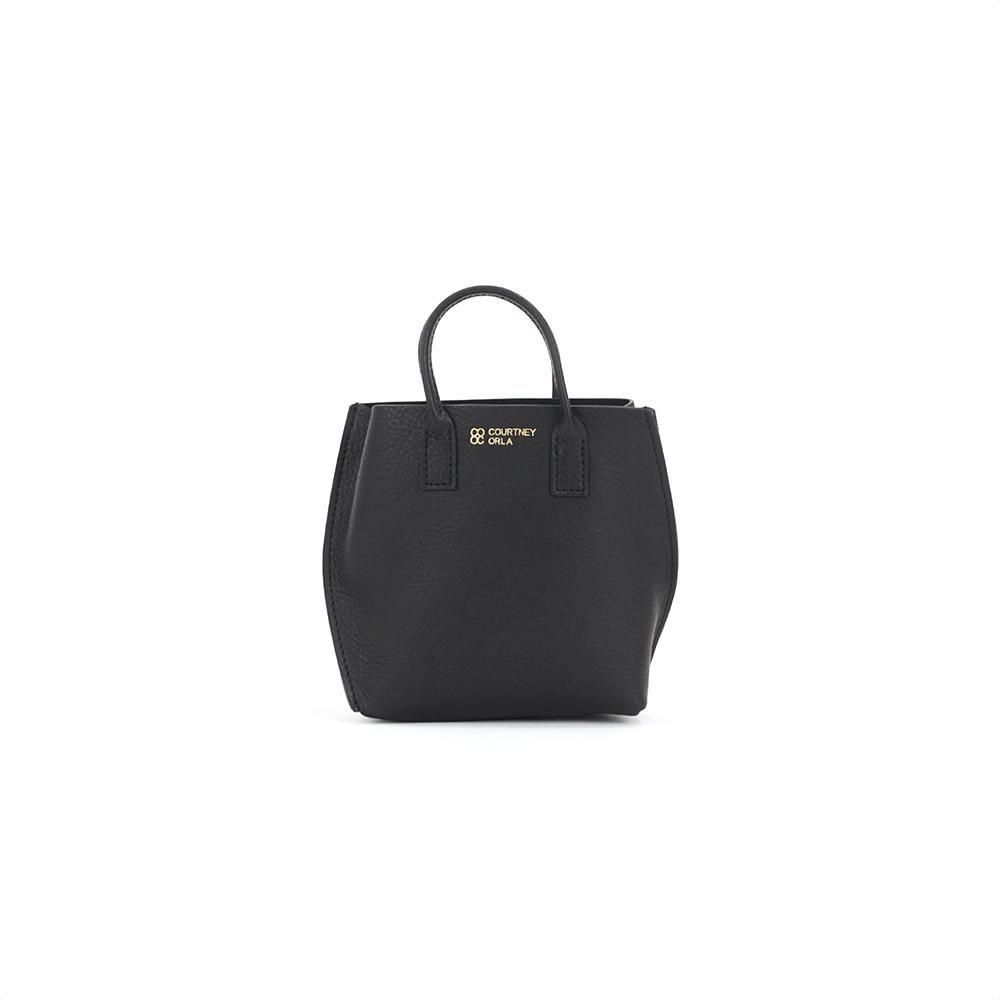 COURTNEY ORLA コートニーオーラ トート バッグ SLOPE TOTE super mini ブラック スムースレザー SLO22FCL011000BK スーパー ミニ トートバッグ 黒 シンプル 無地 鞄 ビジネス 通勤 仕事小さい コンパクト 小さめ 可愛い チビ バッグ 縦長｜ジュエリー／ファッション　EHS