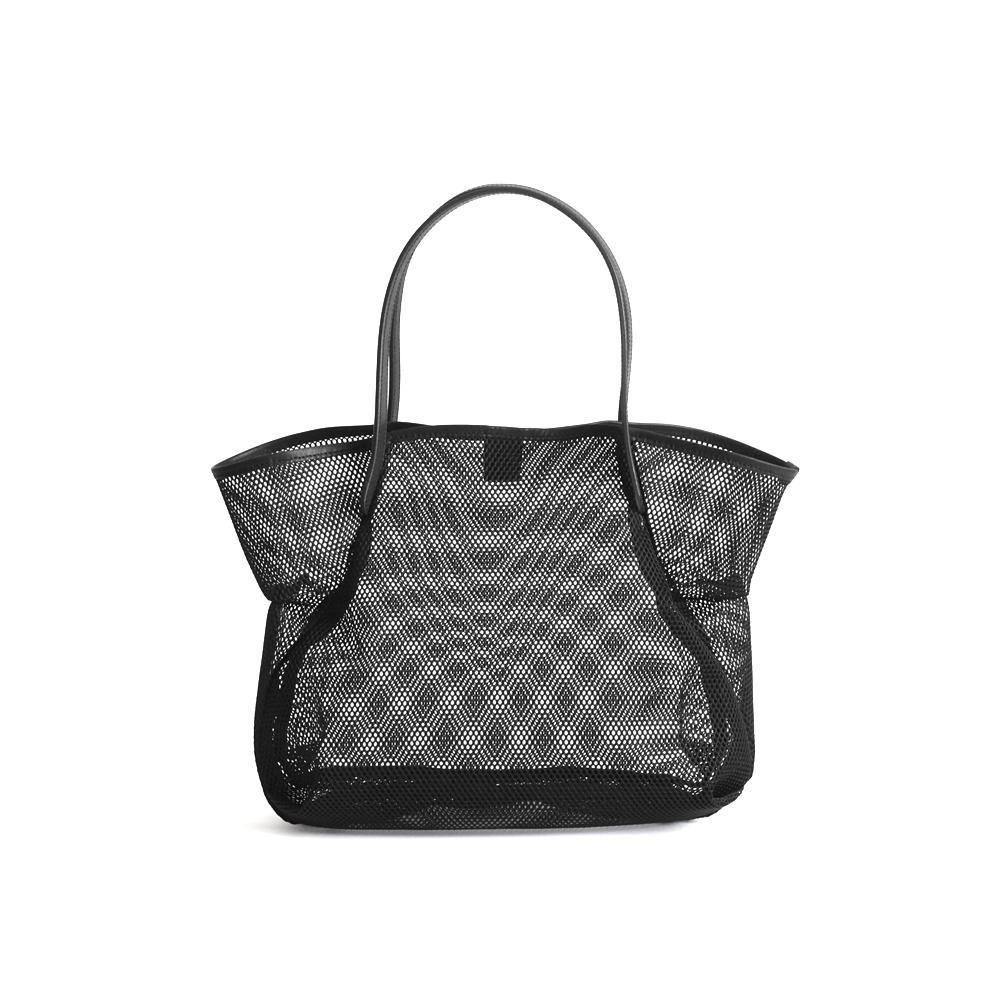 アンサ レディース バッグ トート Ense mesh tote M メッシュ レザー トートバッグ M MS205 ブラック ショルダー コンパクト 通勤 オフィス ビジネス シンプル 軽量 大容量 黒 本革 鞄 送料無料