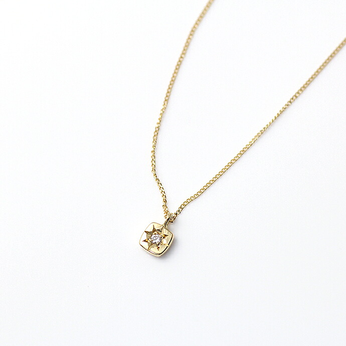 【4月15日廃番予定】hirondelle et pepin (イロンデールエペパン) / k18 hn-488-16s 星留めダイヤネックレス