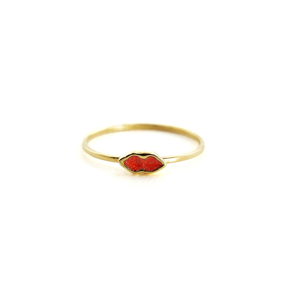 hirondelle et pepin (イロンデールエペパン) / 18k 七宝焼き hr-25ss-604 パンテュール アプストレ (抽象画) リング(唇)
