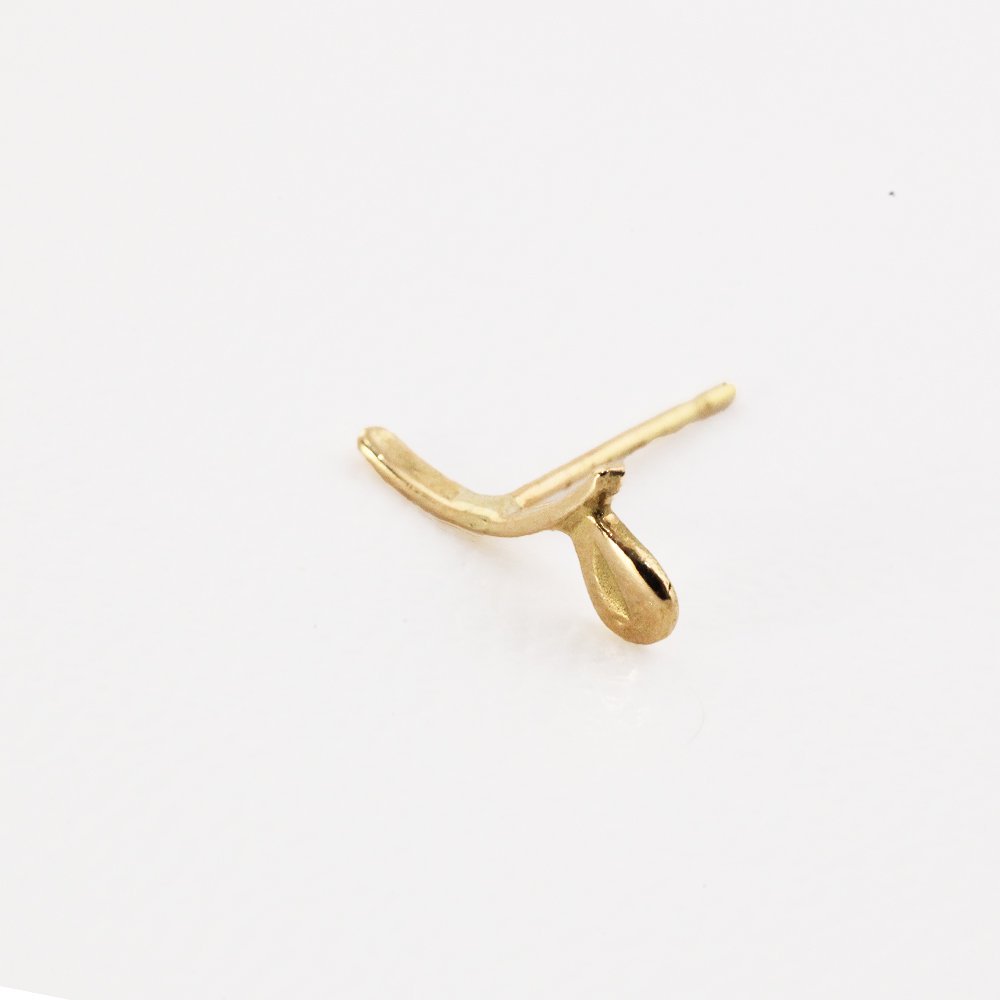 【4月15日廃番予定】hirondelle et pepin (イロンデールエペパン) / 18k hp-25ss-701 パンテュール アプストレ (抽象画) ピアス 口 (片耳タイプ)
