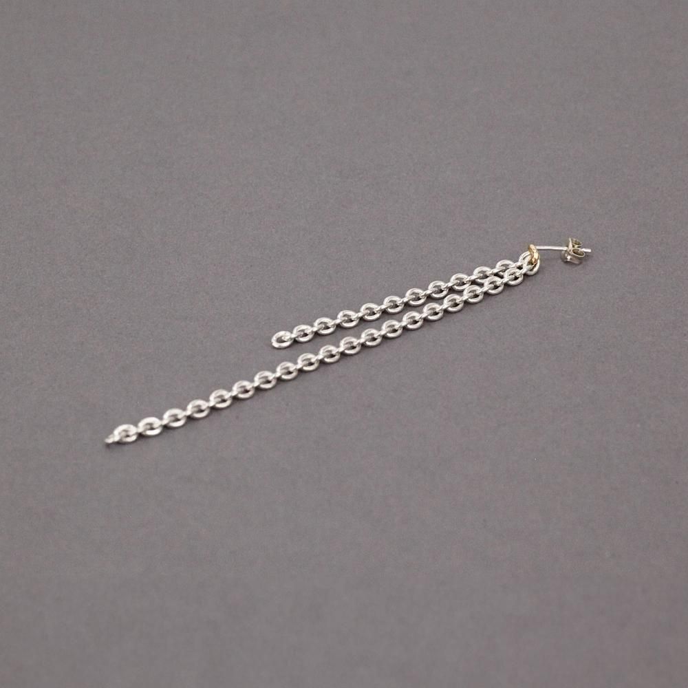 シルバー チェーンピアス 片耳 hirondelle et pepin (イロンデールエペパン) シルバー925 18k sp-26ss-44 pluie プリュイ 雨 チェーン ピアス (片耳タイプ) レディース 揺れる キャッチ式 スタッドピアス