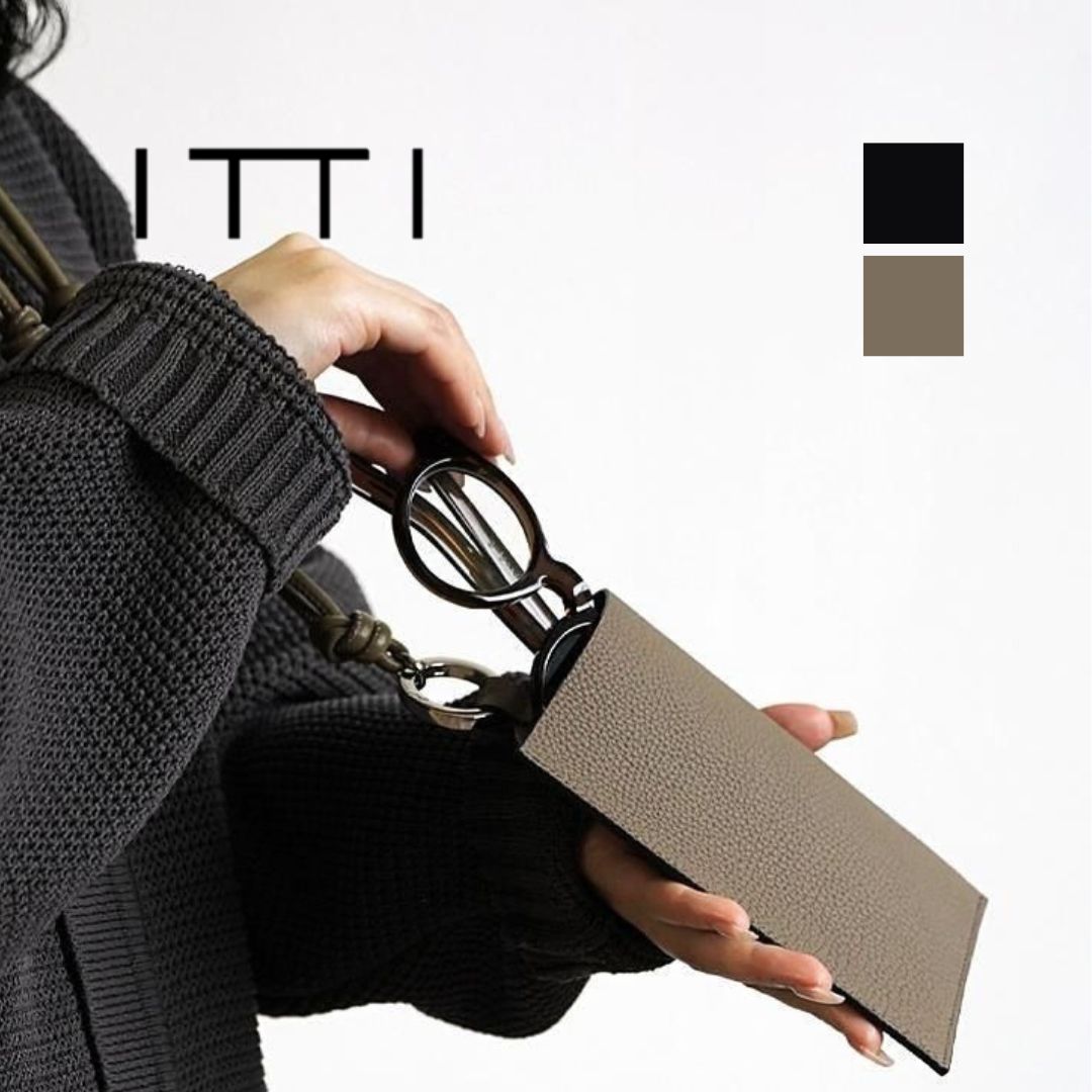 イッチ サングラス ケース ITTI HERRIE GLASSES POUCH / DIPLO FJORD - 全2色 ITTI-GOODS-081-DF レザー ブラック 黒 トープ レディース メンズ 本革 日本製 無地 牛革 ユニセックス チャーム ショルダー ポーチ 眼鏡入れ メガネケース ストラップ 革小物