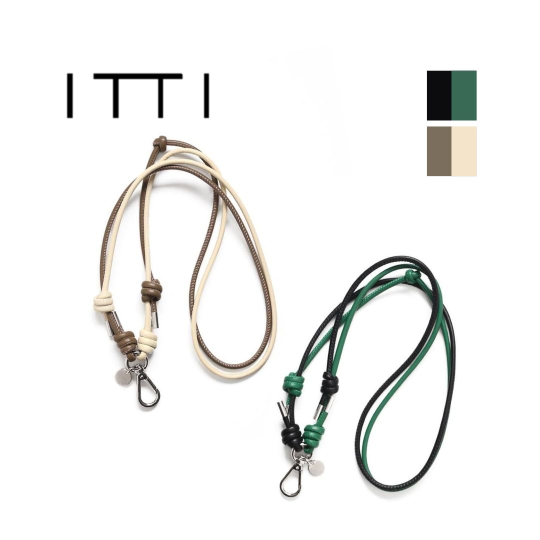 ITTI スマホ ストラップ イッチ HERRIE BICOLOR PHONE STRING / STCOW - 全2色 ITTI-GOODS-083-STC 本革 日本製 無地 ベージュ アイボリー ブラック グリーン 黒 牛革 ななめ掛け ショルダー紐 レディース スマートフォン ショルダー ストラップ 携帯 スマホ 大人 人気