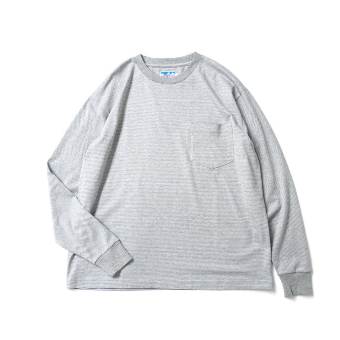Powderhorn Mountaineering / PH23SS-002 P.H. M.STRIPE L/S TEE Micro Stripe - Grey/White マイクロボーダー長袖Tシャツ