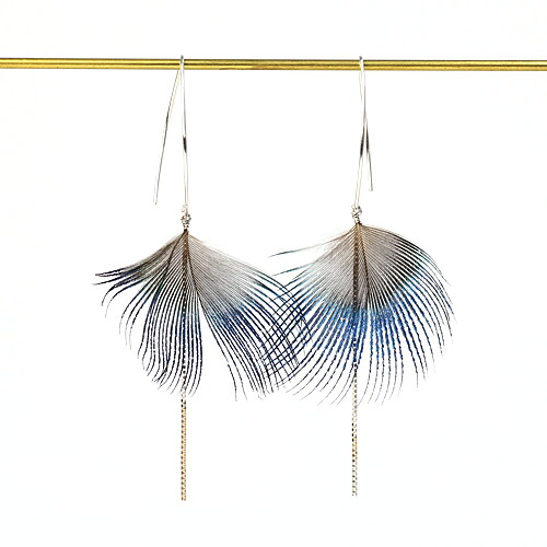moca.arpeggio（モカ アルペジオ） / FP-1 Feather フェザー ピアス - ブルー レディース ギフト アクセサリー ジュエリー 羽 大人 上品 綺麗 20代 30代 40代 50代 プチギフト お祝い 買いまわり プレゼント｜ジュエリー／ファッション　EHS