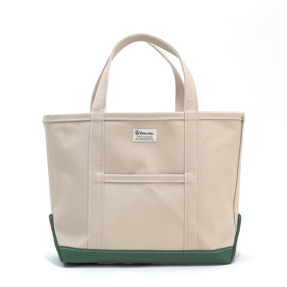 ORCIVAL (オーシバル) / OR-H0284 KWC キャンバス トート バッグ Mサイズ - LT.SAND BEIGE×GREEN