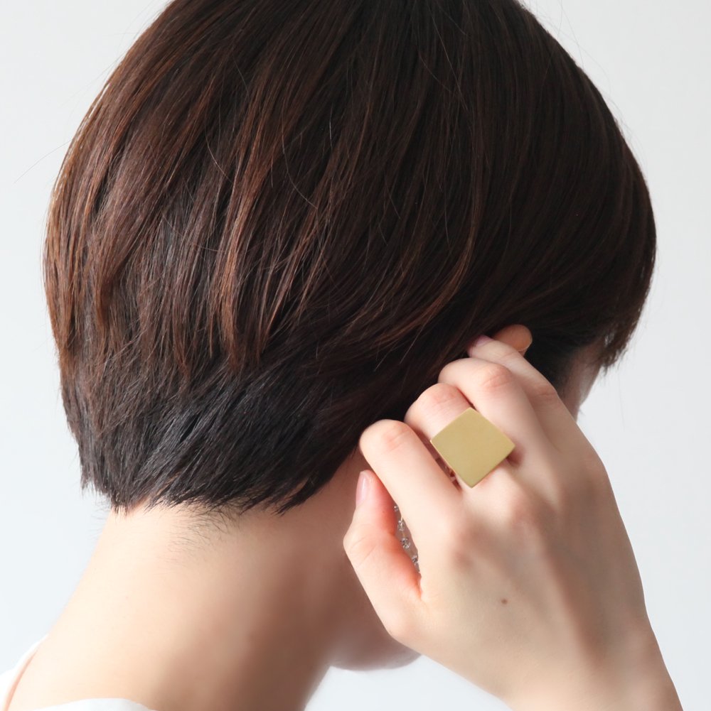 SIRISIRI (シリシリ) RA502S RADEN Ring Square GD 螺鈿リング スクエア - ゴールド ( サイズ ： 10号 ) アクセサリー ラデン 和装 ドレス 20代 30代 40代 50代 60代 ジュエリー 人気 シンプル 大人