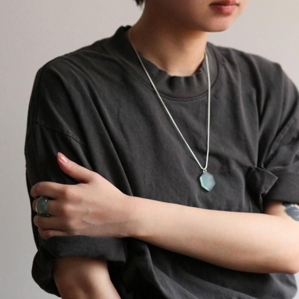 SIRISIRI (シリシリ) SO401 SOPHIE Pendant Fragment ペンダント ネックレス - TEAL ティール ガラス アクセサリー ブルー グリーン ドレス 和装 20代 30代 40代 50代 60代 ジュエリー 人気 大人 上品
