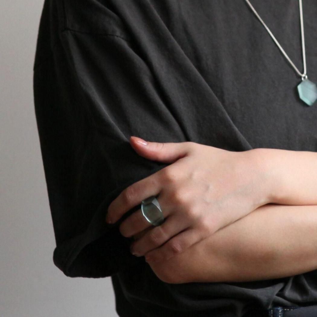 SIRISIRI (シリシリ) SO501 SOPHIE Ring Fragment リング - TEAL ティール ( サイズ ： 12号 ) 指輪 ガラス アクセサリー ドレス 和装 20代 30代 40代 50代 60代 ジュエリー 人気 大人 ブルー グリーン