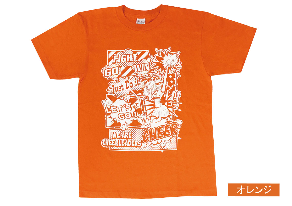 楽天市場 チア Cheer Tシャツ 半袖 アメコミ イラスト 選べる6色 160 S Mサイズ オレンジ ターコイズ パープル 紫 ピンク レッド 赤 グリーン 緑 チアリーディング チアダンス チアガール エイティズ レディース トップス チアパン グッズ 専門店エイティズ