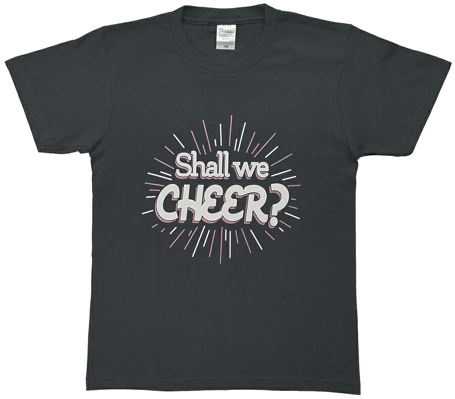 売り込み チア Tシャツ Shall we CHEER 可愛い文字デザイン 選べる3色