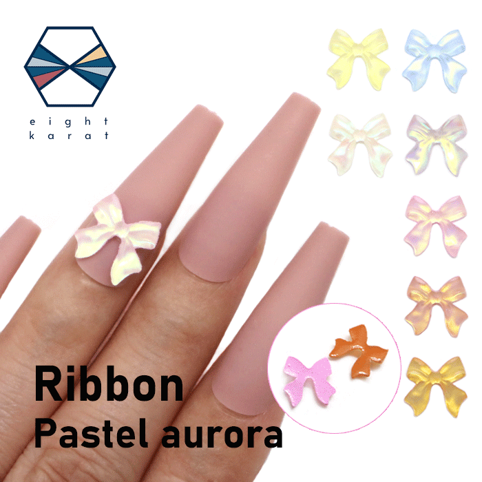 楽天市場】リボン ネイルパーツ【4個セット】クリアカラー ネイル