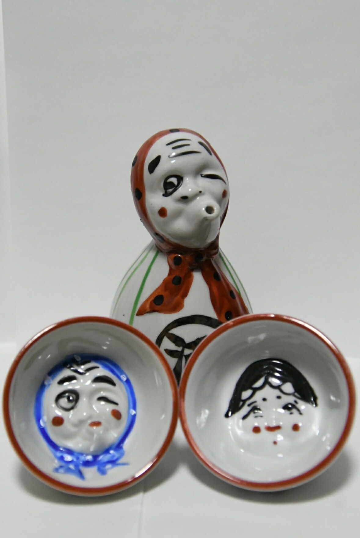 幕末～明治 赤絵 徳利 送料込み 幕末明治 南京赤絵写 龍文様向付