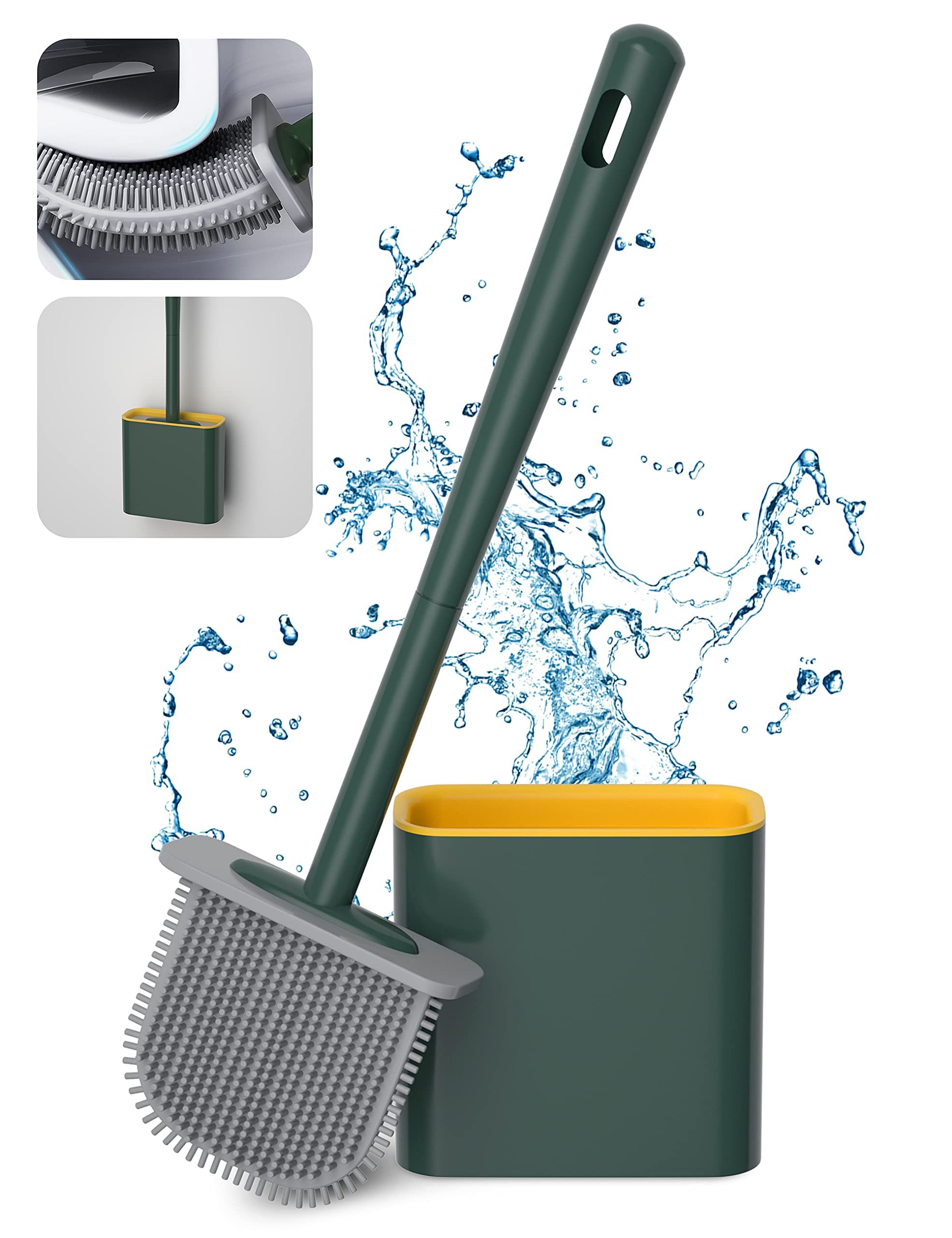 オンライン限定商品】 VIANZEトイレブラシ 2in1 トイレ掃除ブラシ 便器ブラシ組み合わせセット 引き出し式排水ボックス 速乾 通気  ソフトTPR素材 水はね防