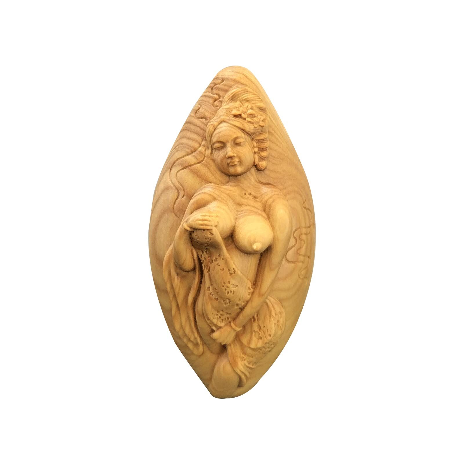 木彫仏像 七福神弁財天女神座像 崖柏 財神 彫刻 一刀彫 仏師で仕上げ 修縁堂】木彫仏像 七福神弁財天女神座像 崖柏 財神 彫刻 一刀彫