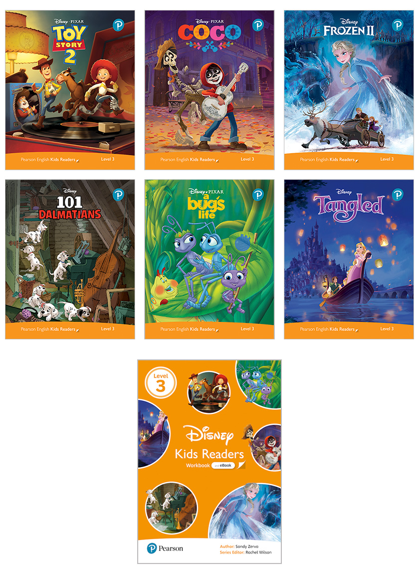 Disney Kids Readers Level 3 Pack 英語絵本 6冊とワークブックの