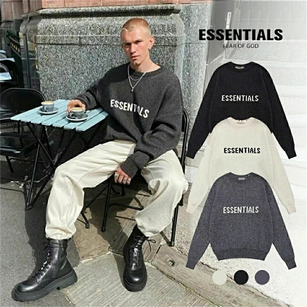 「期間限定セール」ESSENTIALS エッセンシャルズ 人気セーター オーバーサイズ sweater おしゃれ 柔らかい 長袖トップス 秋 暖かい カジュアル カップル プルオーバー 通勤 3colors｜永吉屋