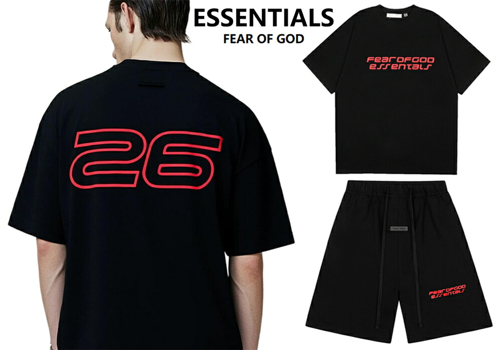 SALE【期間限定10%OFF】エッセンシャルズ ESSENTIALS セットアップショートパンツ Ｔシャツ2点 柔らかい セットアップ 通気性 通勤 快適 ファッシュ 男女兼用 4カラー選べ 送料無料 [並行輸入品]｜永吉屋