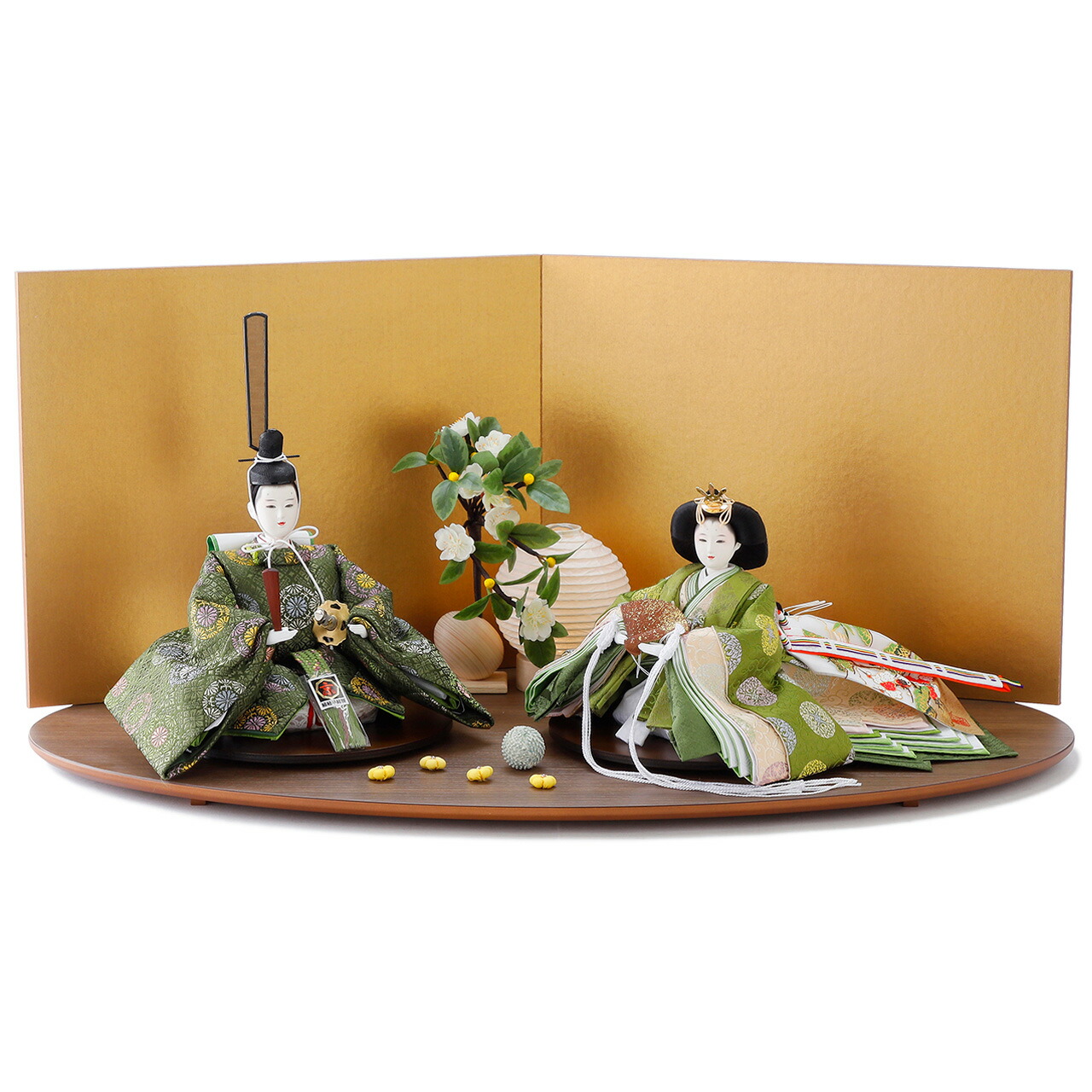 人形の永光「木もれ日の咲 - saki -」ひな人形 お雛様 平飾り 親王飾り 衣裳着人形 眼楽亭富久月 横山一彦 幅70×奥行40×高さ32.5cm画像