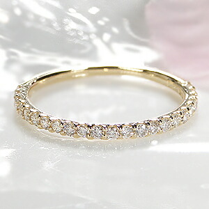 K18YG ダイヤモンド エタニティリング【0.3ct】女性らしさを極めるロマンチックリング /【送料無料】【代引手数料無料】【品質保証書】ダイヤリング ダイヤモンドリング エタニティ ダイアリング イエローゴールド ダイアモンドリング 指輪 ジュエリー レゼント 細身