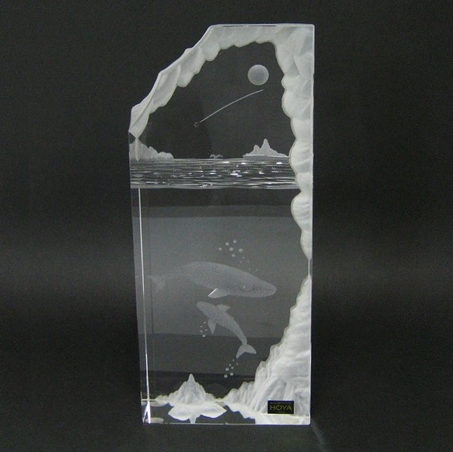 HOYAホヤ【クリスタル・オブジェ】月からの地球　宇宙の神秘eartoon HOYAホヤ【クリスタル・オブジェ】月からの地球 宇宙の神秘eartoon