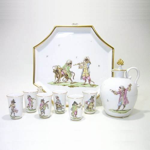 マイセン【2009年世界限定】当世風猿の楽隊 719784　酒器セット｜輸入洋食器店アイン　店
