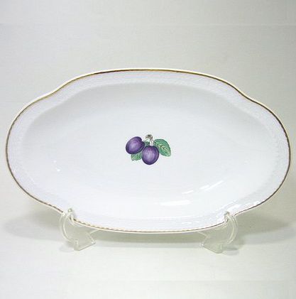 リチャードジノリ・ボンジョルノプルーン　25cmオーバルピクルスディッシュ 1315｜輸入洋食器店アイン　店