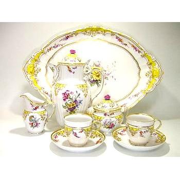 ロイヤルベルリン KPM ロカイユ ポツダム城の花 コーヒーテテアテテセット|輸入洋食器店アイン 店