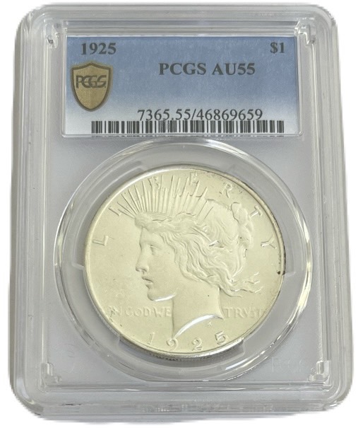 アメリカ銀貨 1ダラー 年代ランダム 【銀貨】 AU55 極美品～未使用  1925年 リバティの女神 平和の女神 自由の女神 外国 硬貨 コイン アンティークコイン 100年以上のコイン　母の日　父の日