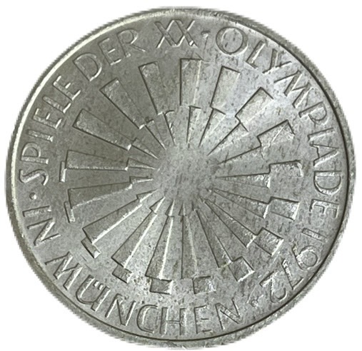 ドイツ銀貨 10マルク 1972年 ミュンヘンオリンピック記念 XF MUNCHEN OLYMPIADE 10 Mark アンティークコイン