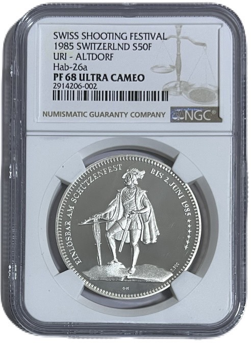 楽天市場】スイス 射撃祭 50フラン 記念銀貨 1989年 プルーフ PF68 NGC