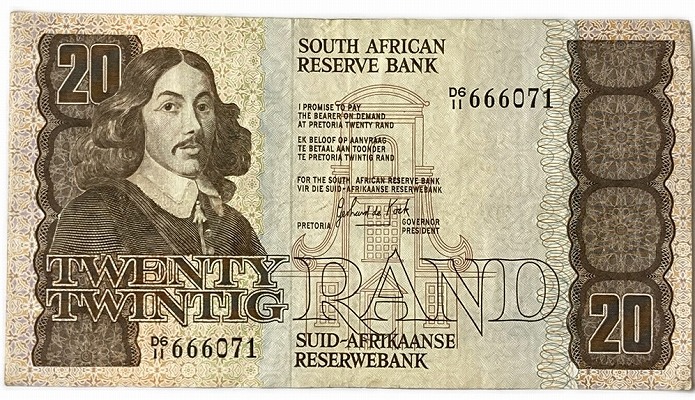 南アフリカ共和国 20ランド 美品 【SALE／63%OFF】 旧紙幣 旧札 宅配便配送 紙幣