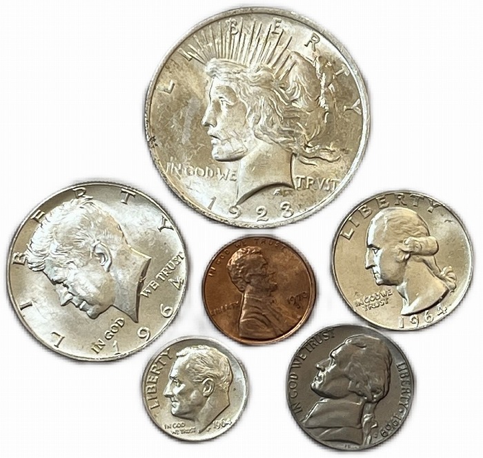 楽天市場】アメリカ 10セント 銀貨 1946〜1964年 ルーズベルトダイム
