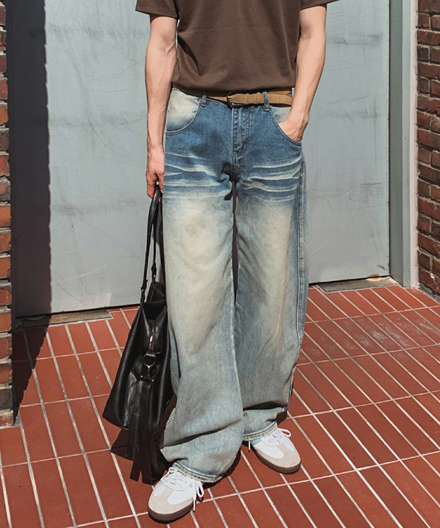 【貨物輸送無料】ツープラン【2plan】Exing Fading Washing Denim Pants / エクシングフェーディングウォッシュ製造ジーンズズボン下【堅苦しさ販売店】 Blue