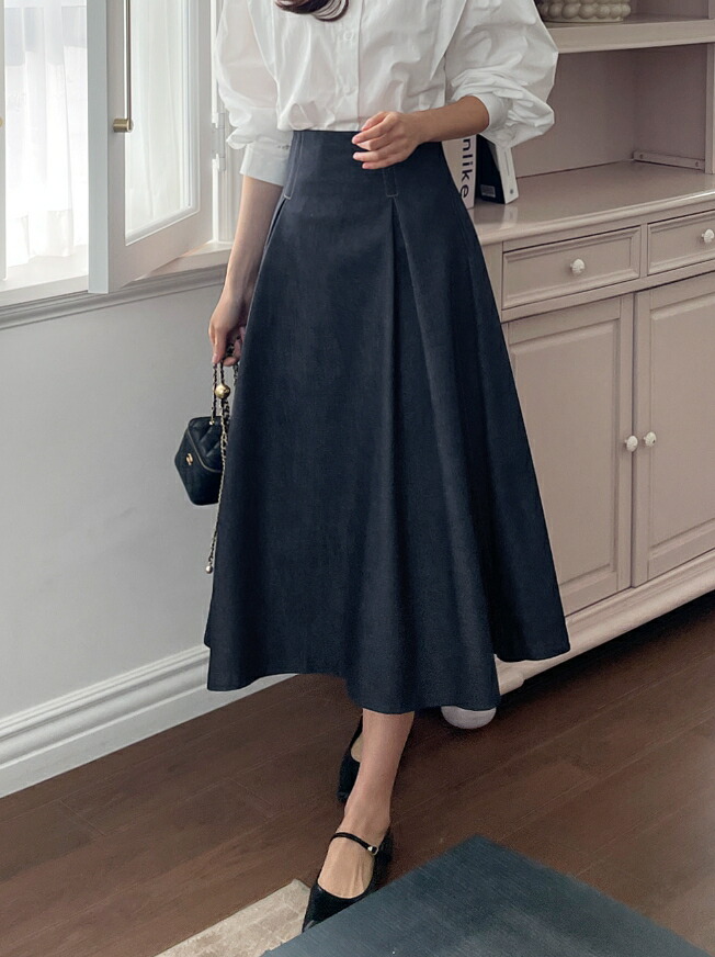 【I AM MARI】Birdia Quilted Jacquard Banding Long Skirt I AM MARI】Birdia Quilted Jacquard Banding Long Skirt