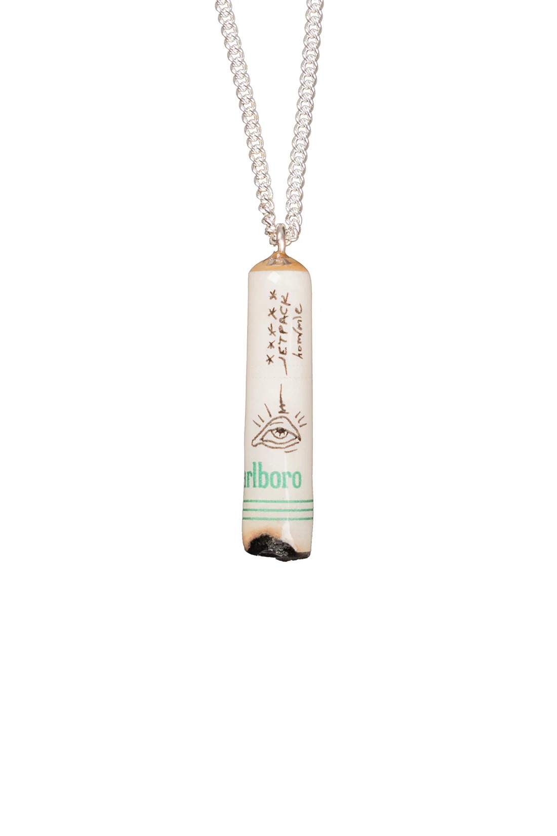 【貨物輸送無料】ジェットパックオム【JETPACK hom(m)e】25SS★ Graffiti Cigarette BUTT Necklace - 25 inch 1 / グラフィティシガレットバットネックレス-25in1 男女兼用【堅苦しさ販売店】 White