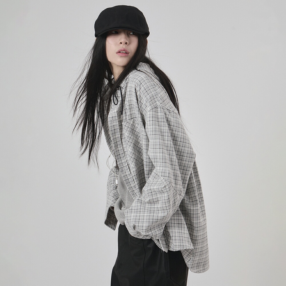 【Raucohouse】Lloyd wrinkle over check shirt Raucohouse
