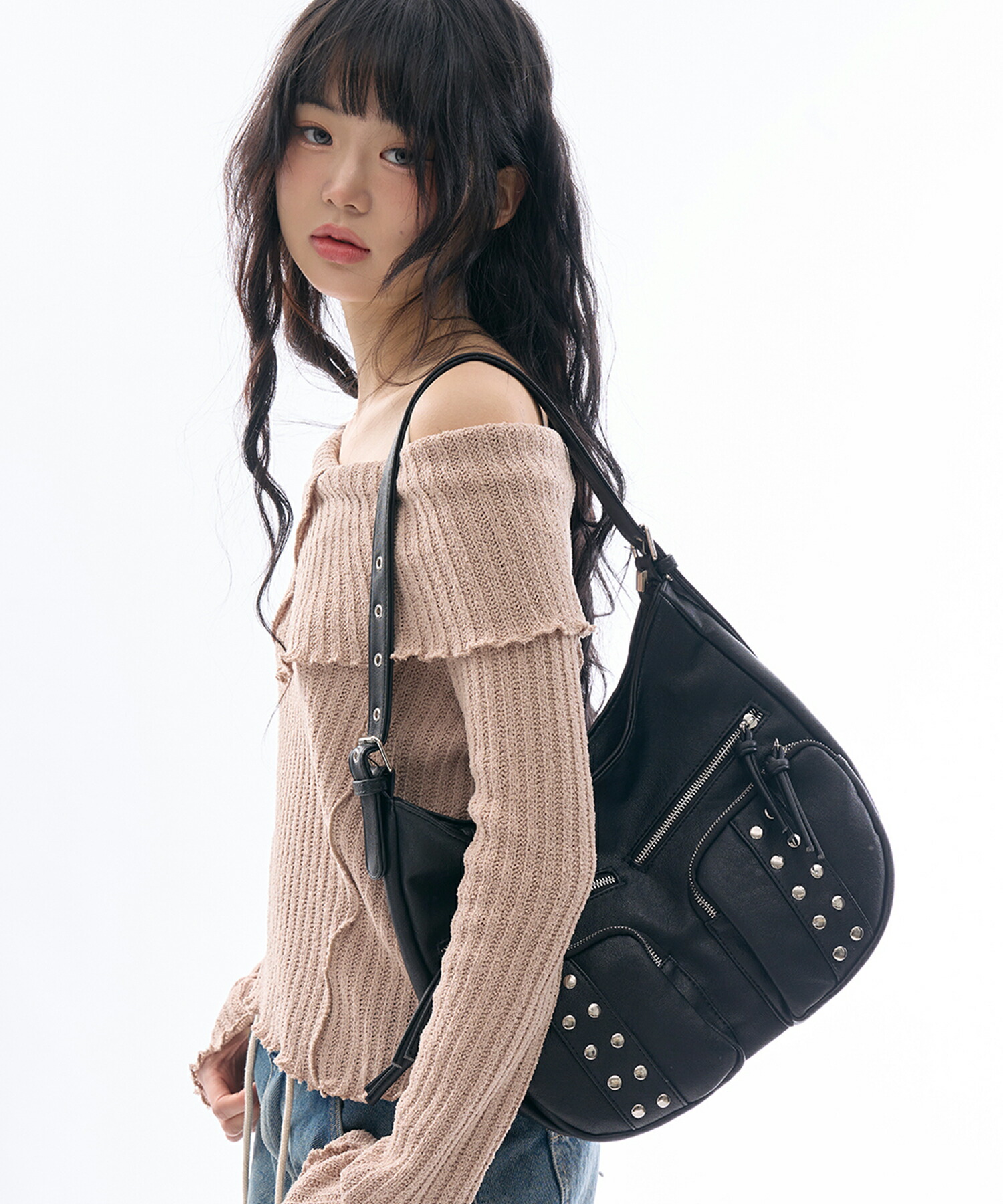 【Raucohouse】Brim crack leather 2-way bag Raucohouse】Brim crack leather 2-way bag (Raucohouse