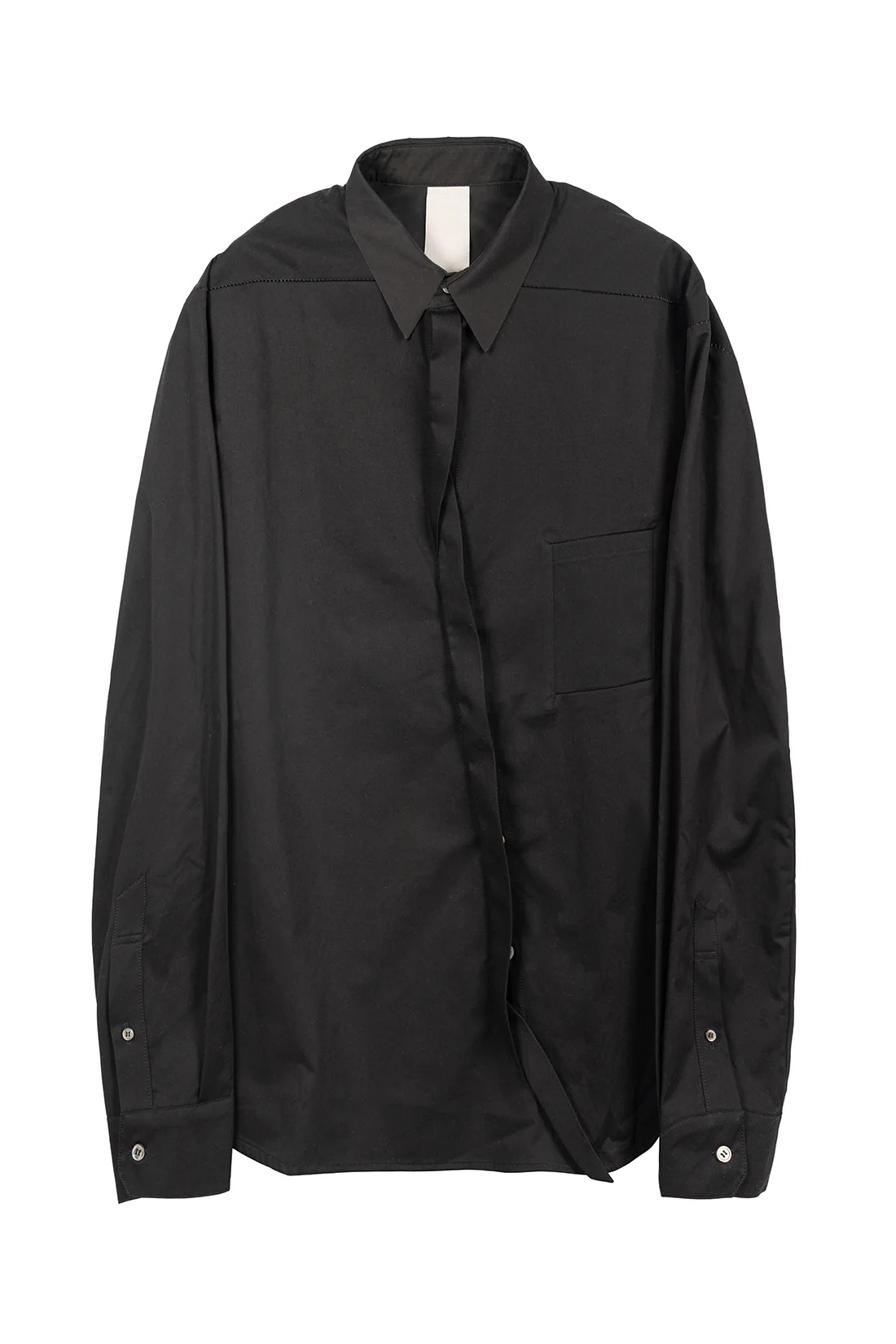 【貨物輸送無料】サン263-1【san263-1】25SS★ Asymmetrical Shirt / アシンメトリカルシャツ 男女兼用【堅苦しさ販売店】 BLACK