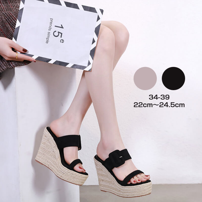 楽天市場】サンダル レディース 厚底 9cm ヒール ジュートサンダル