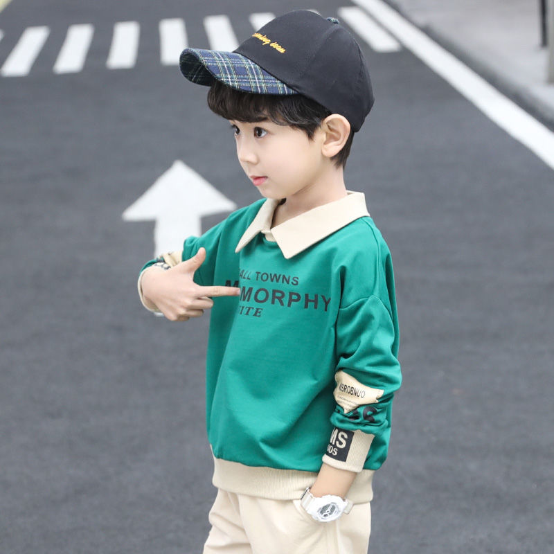 期間限定送料無料 韓国風子供服 ベビー服 男の子 おしゃれ 長袖 セットアップ トップス パンツ 2色 110 160cm 長袖ファッション 子供服 可愛い 2点セット 春秋 カジュアル キッズ きれいめ キレイ ブルー グリーン 22新作 大人気 誕生日 プレゼント ギフト Kid 16 Qdtek Vn