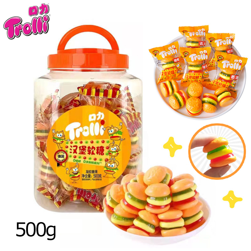 新入荷 Trolli トローリ 500g 1カン ハンバーガーグミ 人気菓子 グミ お菓子 バーガーグミ Youtube Insで話題 地球ゼリー 可愛い 個包装 携帯便利 今snsで話題 子供 子ども 子供の日 贈り物 プレゼント 在庫あり 大量購入 Eri 005 男性に人気