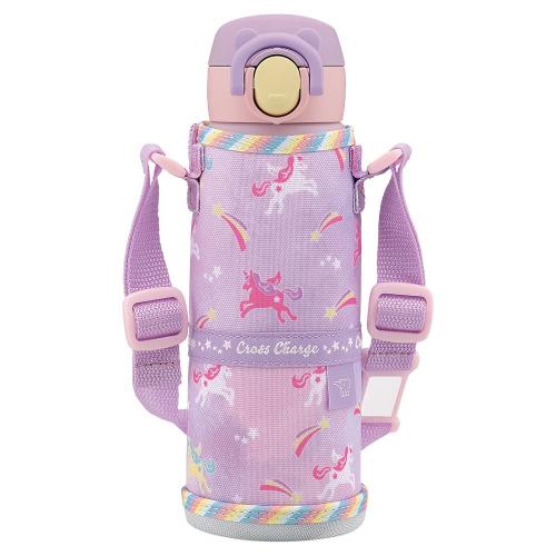 象印 水筒 480ml 子どもが使いやすい 洗いやすい シームレスせん キッズ 入園・入学 ポーチつき 保温・保冷 ワンタッチマグ ユニコーンパープル SM-UA48-VZ