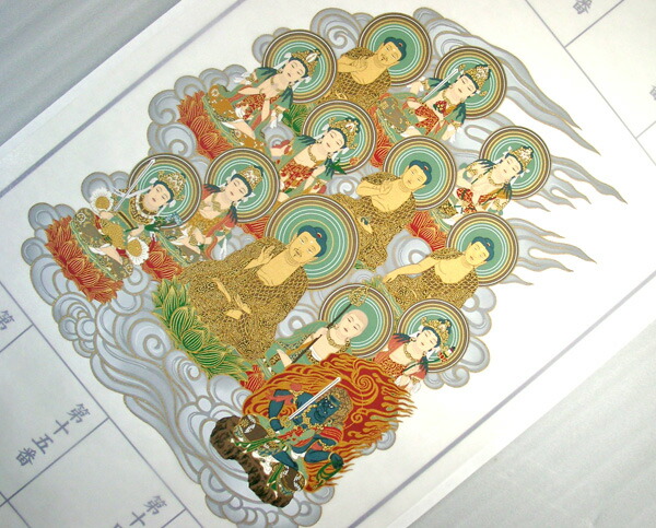 楽天市場】特大・十三仏 四国八十八ヶ所霊場用納経軸(御朱印軸) : 表装